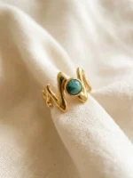 Turquoise Wildfire Zigzag Ring - Image 2