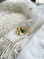 Turquoise Wildfire Zigzag Ring - Image 3