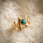 Turquoise Wildfire Zigzag Ring