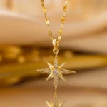 Radiant Compass Star Necklace - Image 2