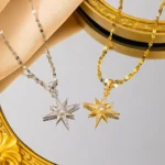 Radiant Compass Star Necklace - Image 3