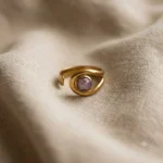 Amethyst Eye Wave Ring