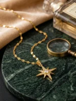 Radiant Compass Star Necklace - Image 4