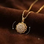 Rotating Sunburst Flower Necklace - Image 3