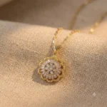 Rotating Sunburst Flower Necklace