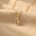 Crystal Moon and Star Necklace - Image 2