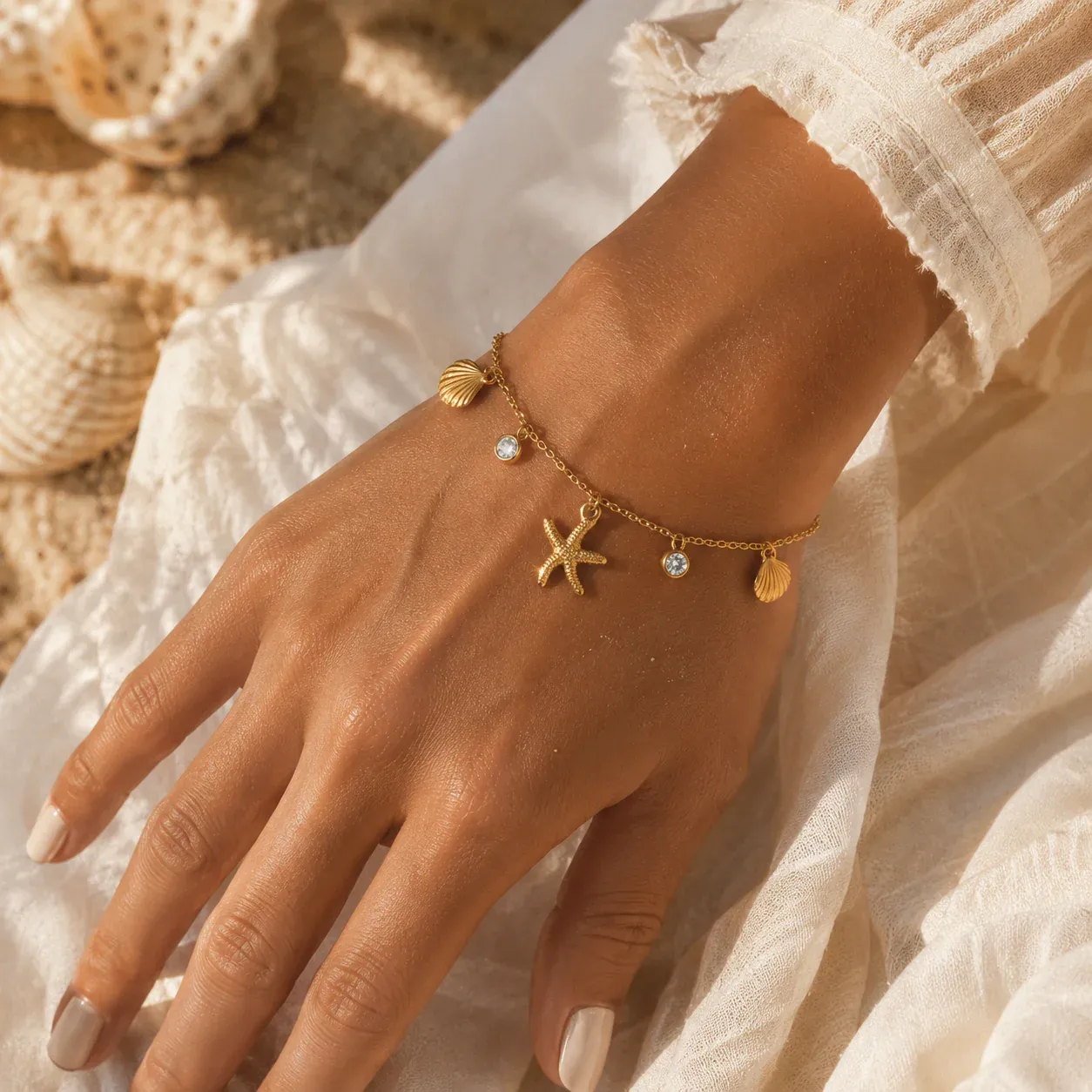 Seashell Starfish Charm Bracelet - Image 2
