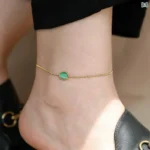Green Jade Bead Anklet - Image 4