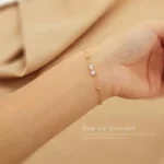 Dainty Bow Charm Chain Bracelet - Image 3