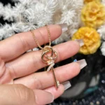 Love Knot Key Pendant Necklace - Image 3