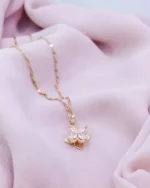 Blossom Quartz Clover Pendant Necklace - Image 8