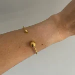 Minimalist Orb Cuff Bangle Bracelet - Image 9
