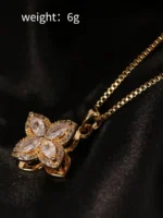 Blossom Quartz Clover Pendant Necklace - Image 10