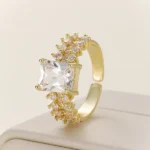 Dazzling Cluster CZ Adjustable Ring
