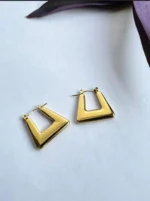 Chunky Trapezoid Hoop Earrings - Image 8