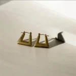 Chunky Trapezoid Hoop Earrings - Image 7