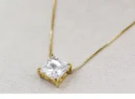 Solitaire Square CZ Necklace - Image 4
