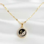 Onyx Swan Pendant Necklace - Image 2