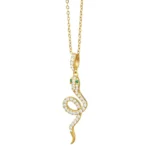 Coiled Crystal Viper Pendant Necklace - Image 5
