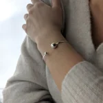 Minimalist Orb Cuff Bangle Bracelet - Image 4