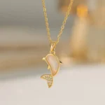 Opal Dolphin Pendant Necklace