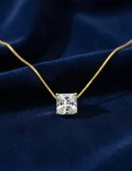 Solitaire Square CZ Necklace - Image 2