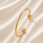 Minimalist Orb Cuff Bangle Bracelet - Image 13