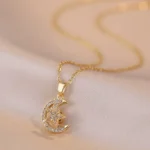 Crystal Moon and Star Necklace