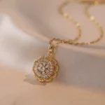 Rotating Sunburst Flower Necklace - Image 2