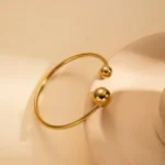 Minimalist Orb Cuff Bangle Bracelet