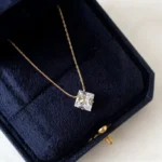 Solitaire Square CZ Necklace - Image 5