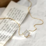 Solitaire Square CZ Necklace