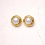 Baroque Pearl Stud Earrings - Image 2