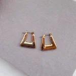 Chunky Trapezoid Hoop Earrings - Image 2