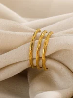 Layered Trio Band Adjustable Finger Ring - Image 5