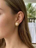 Baroque Pearl Stud Earrings - Image 4