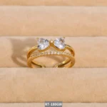 Crystal Bow Tie Double Ring - Image 4