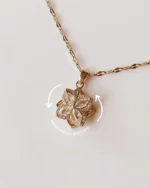 Blossom Quartz Clover Pendant Necklace - Image 3