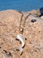 Opal Dolphin Pendant Necklace - Image 2