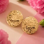 Hammered Love Disc Earrings