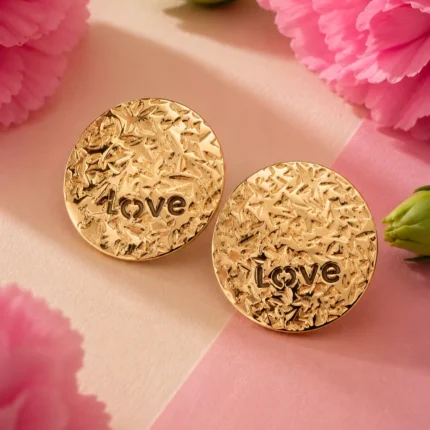 Hammered Love Disc Earrings