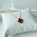 Crimson Clover Pendant Necklace - Image 2