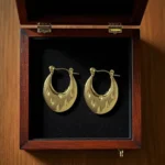 Dimpled Puff Hoop Earrings - Image 7