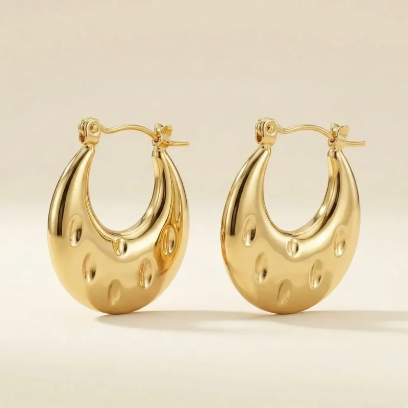 puff hoop earrings