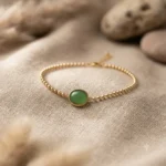 Green Jade Bead Anklet