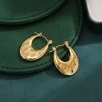 Dimpled Puff Hoop Earrings - Image 6