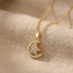 Crystal Moon and Star Necklace - Image 3