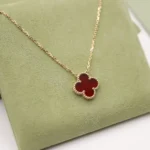 Crimson Clover Pendant Necklace - Image 4