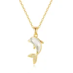 Opal Dolphin Pendant Necklace - Image 3