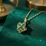 Gemstone Lucky Clover Necklace - Image 2